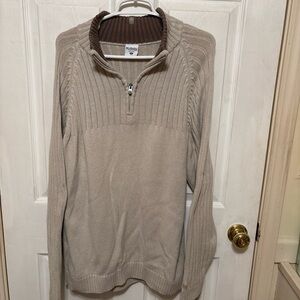 Beige Quarter-Zip Sweater